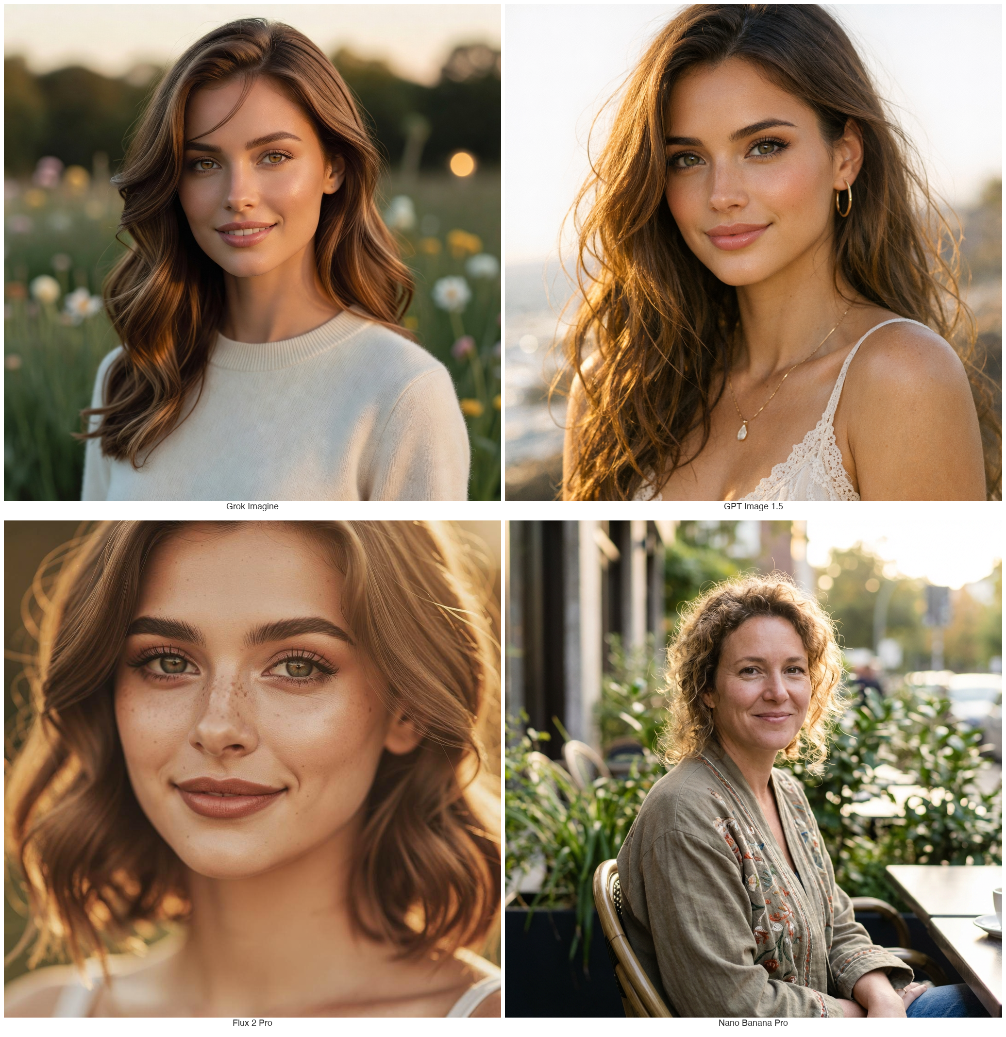 Four AI models' interpretation of a beautiful person